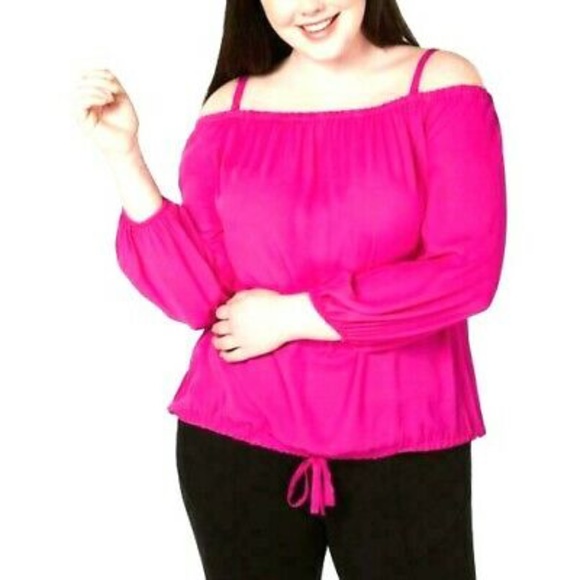 INC Women’s Mixed Media Off-the-Shoulder Knit Top